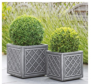 Ghiveci patrat, gri, imitatie de plumb, 47 litri, Keter Lead [1]