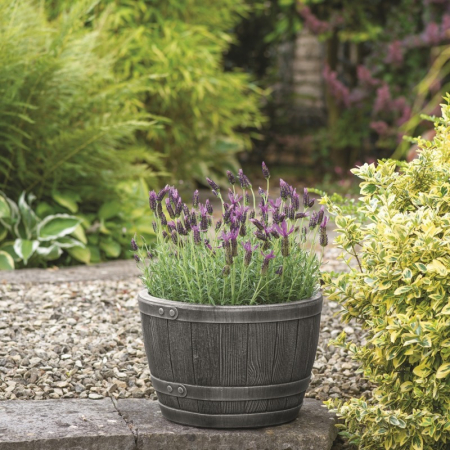 Ghiveci rotund, 40 cm, 22 l, aliaj, fara farfurie, Keter Blenheim [1]