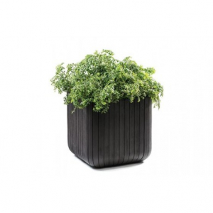 Casa si gradina - Ghiveci patrat, maro, imitatie de lemn, Keter Cube L
