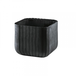 Ghiveci patrat, antracit, imitatie de lemn, Keter Cube L [3]