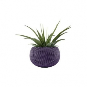 Ghivece pentru flori - Ghiveci rotund, mov, imitatie impletitura crosetata, Keter Cozies