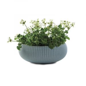 Ghivece pentru flori - Ghiveci rotund, albastru, 22.8 litri, Keter Cozies L