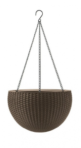 Ghivece pentru flori - Ghiveci suspendabil, maro, imitatie de ratan, 8.6 litri, Keter