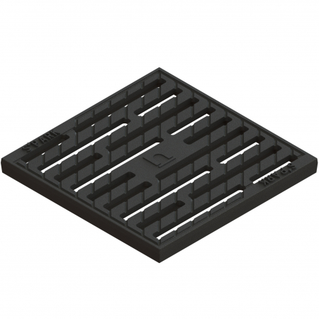 Tevi, fitinguri, robineti si accesorii - Gratar din fonta model EASY, in fante, pentru camin patrat model BASE, B125 300x300 - Vodaland gama Drain