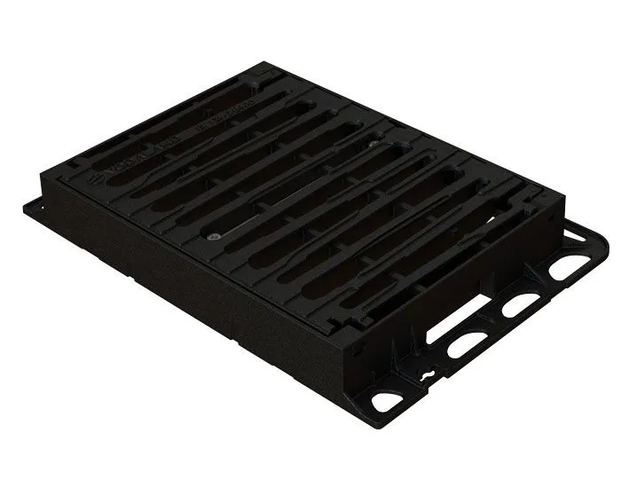 Instalatii de apa si canalizare - Gratar / GEIGER fonta rectangular Dext.616x441 PL.466x300 Hext.80 EUROPE D400 Vodaland gama Urban
