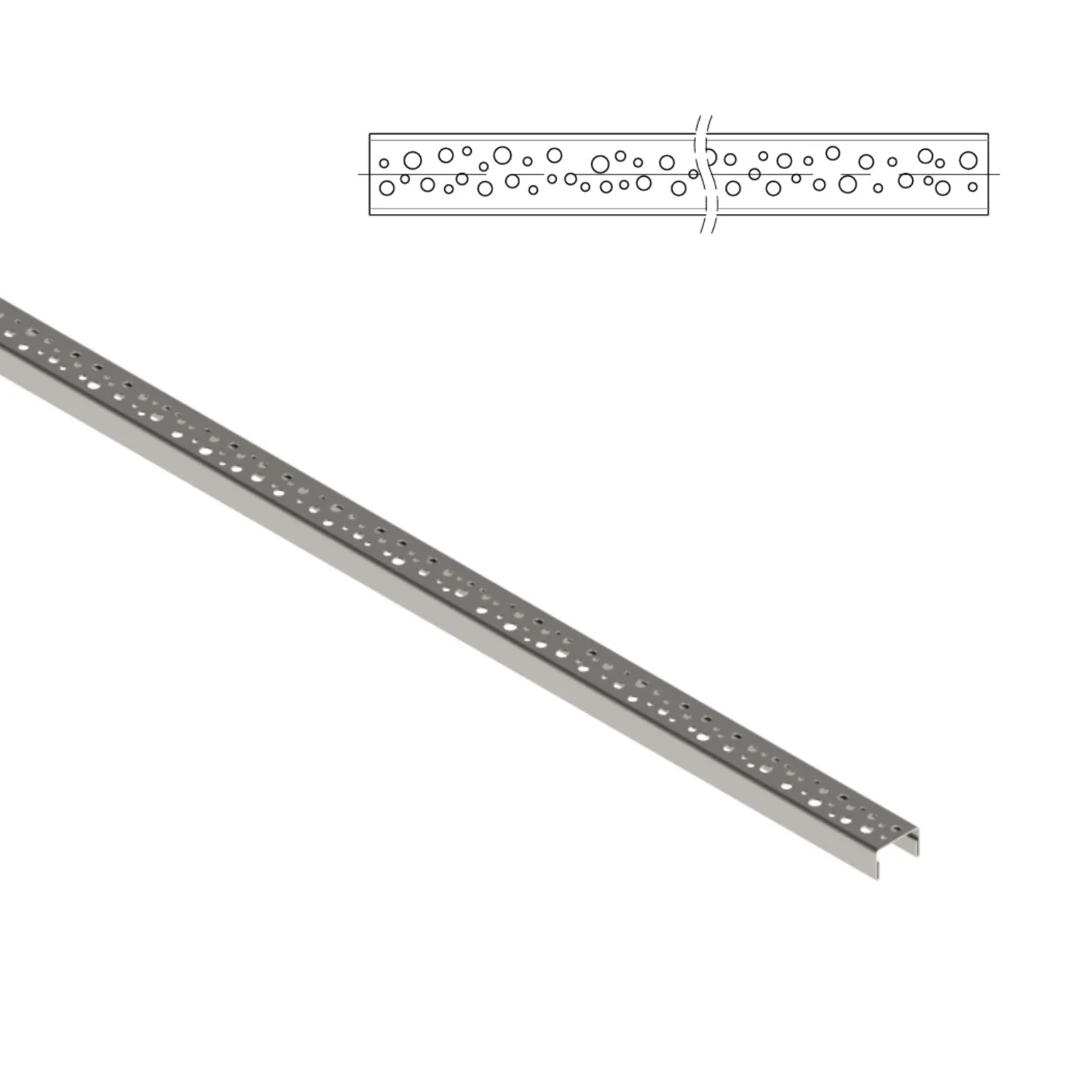 Gratar INOX BASE model bubbles Hext.17.4 pentru gratar otel zincat tip fanta 1000x28.5x17.4 Vodaland gama Drain