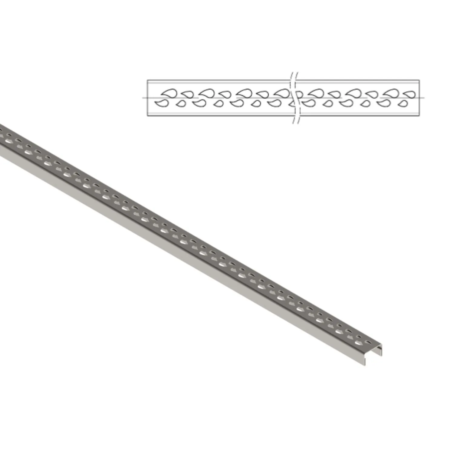 Gratar INOX BASE model raindrops Hext.17.4 pentru gratar otel zincat tip fanta 1000x28.5x17.4 Vodaland gama Drain