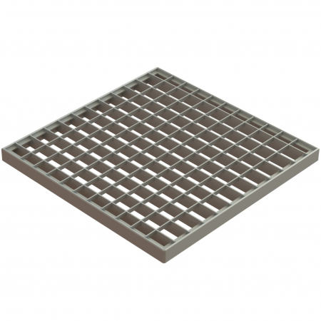 Tevi, fitinguri, robineti si accesorii - Gratar otel zincat model BASE, grila pentru camin patrat A15 400x400 - Vodaland gama Drain