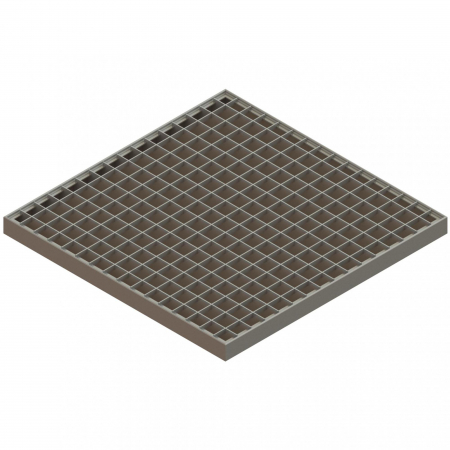 Tevi, fitinguri, robineti si accesorii - Gratar otel zincat model BASE, grila pentru camin patrat A15 550x550 - Vodaland gama Drain