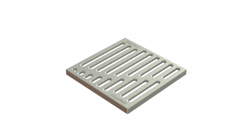 Tevi, fitinguri, robineti si accesorii - Gratar otel zincat model BASE, in fante pentru camin patrat A15 300x300 - Vodaland gama Drain