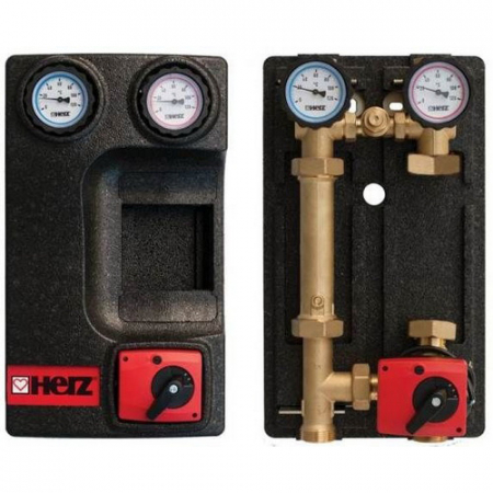 Echipamente de incalzire si producere ACM - Grup de pompare fara pompa, DN 25, KVS=10, HERZ Pumpfix MIX