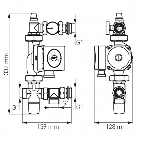 Kit reglare temperatura cu pompa Ferro GPA II 25-6-130 [1]