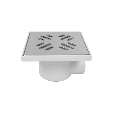 Obiecte sanitare - Sifon pardoseala cu gratar inox, iesire laterala, Ø 50 mm, 150 x 150 mm, Styron