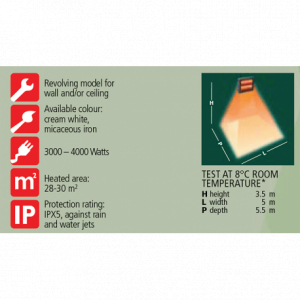 Incalzitor cu lampa infrarosu, 3000W, IP X5, Varma V400/2-30X5 [3]