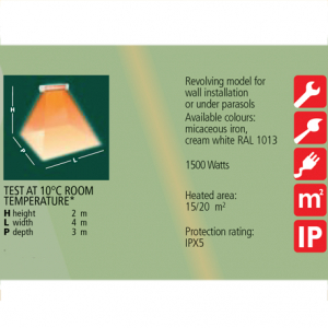 Incalzitor cu lampa infrarosu, 1500W, IP X5, Varma V110/15P [1]