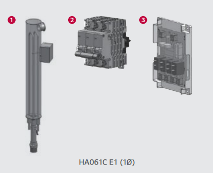 Incalzitor electric, 3 + 3 kW monofazat pentru pompe de caldura monobloc LG model Therma V Hidrosplit Hydro Box [1]