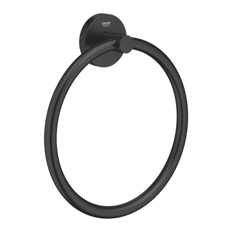 Accesorii baie - Inel prosop Grohe Essentials, pe perete, 180 mm, metal, negru