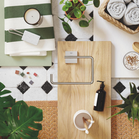 Inel prosop Grohe Start Cube 190 mm, montare pe perete, crom [5]