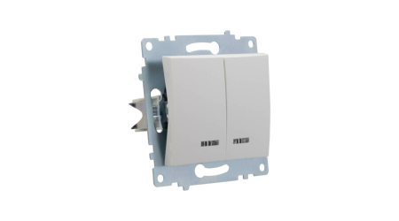 Intrerupator dublu, cu led, montabil incastrat in doza de aparat, pentru uz interior, 9206-2N, Schelden [3]