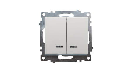 Aparataje - Intrerupator dublu, cu led, montabil incastrat in doza de aparat, pentru uz interior, 9206-2N, Schelden