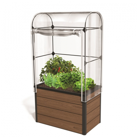 Ghivece pentru flori - Jardiniera maro cu sera, Keter Maple
