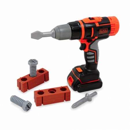 Jucarii de gradina - Jucarie Set bormasina fara fir si accesorii, Black&Decker Smoby
