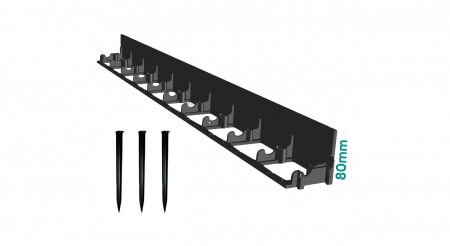 Casa si gradina - Kit Bordura de drenaj din polipropilena pentru pavaj NEW FIX L=1 m, 3 ancore incluse, H80 - Vodaland gama Terra