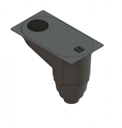 Tevi, fitinguri, robineti si accesorii - Kit camin din polipropilena model EASY, scurgere burlan 303x164x208 negru D.Burlan 75/90/110/125 D.out110 Vertical A15 - Vodaland gama Drain