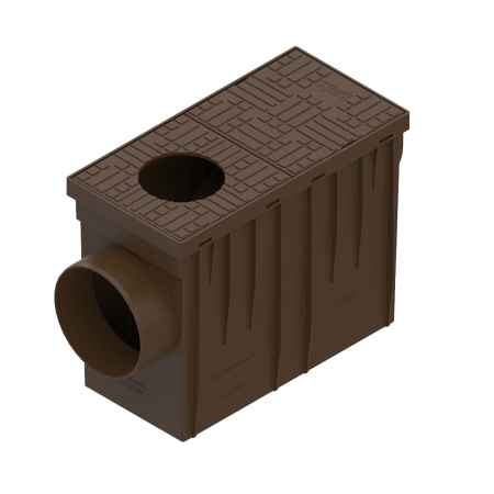 Tevi, fitinguri, robineti si accesorii - Kit camin din polipropilena model EASY, scurgere burlan 314x140x221 maro D.Burlan 90/110 D.out110 Orizontal A15 - Vodaland gama Drain
