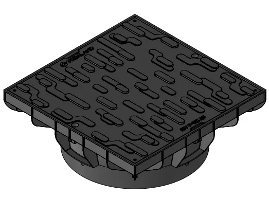 Instalatii de apa si canalizare - Kit capac PP BASE patrat 400x400 cu rama pentru teava DN315 A15 403x403x150 Vodaland gama Drain