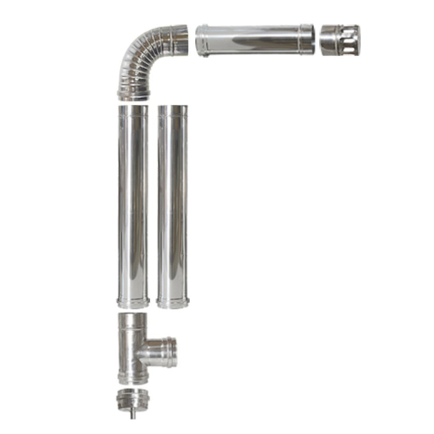 Set cos de fum inox Termax P1 D120 pentru montaj interior, aparate pe peleti