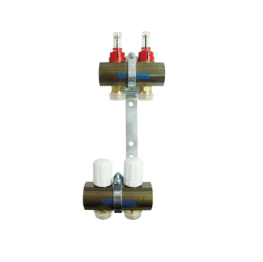 Distribuitoare cu debitmetre - KIT DISTRIBUITOR/COLECTOR EUROCON CU DEBITMETRE, 2 CIRCUITE 1" - VALROM GAMA PexKIT