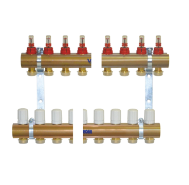 Distribuitoare cu debitmetre - KIT DISTRIBUITOR/COLECTOR EUROCON CU DEBITMETRE, 3 CIRCUITE 1" - VALROM GAMA PexKIT