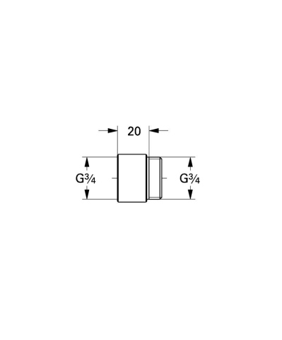 Kit extensie Grohe baterii montaj pe perete, 1/2", set 2 bucati, crom [1]