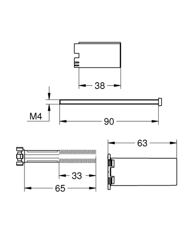 Kit extensie Grohe Rapido SmartBox, 25 mm, compatibil cu Grohtherm SmartControl cu 2 si 3 functii [1]