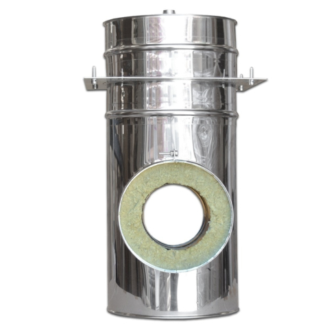 Kit exterior cos fum dublu perete izolat cu vata minerala bazaltica 40 mm, H, Ø180 mm [5]