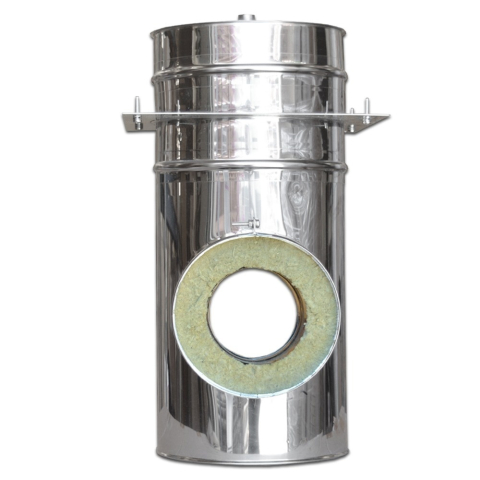 Kit exterior cos fum dublu perete izolat cu vata minerala bazaltica 40 mm, Ø80 mm, model P1 [8]