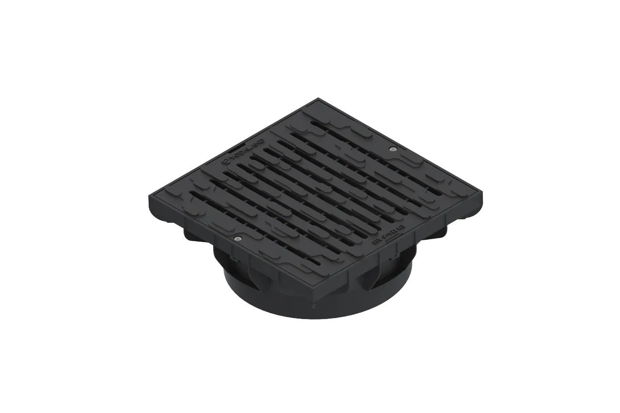 Instalatii de apa si canalizare - Kit gratar PP PIPE BASE patrat cu surub 400x400 cu rama pentru teava DN315 A15 403x403x150 Vodaland gama Drain