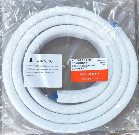 Echipamente de ventilatie si climatizare - KIT montaj pentru aparat de aer conditionat 9000-12000 BTU conexiune 3/8" - 1/4" buc lungime 3m