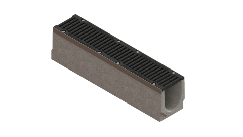 Rigole exterioare si accesorii - Kit rigola fibrobeton PRO LN150 Hext.310 muchii otel zincat gratar fonta D400 1000x210x310 Vodaland gama Drain