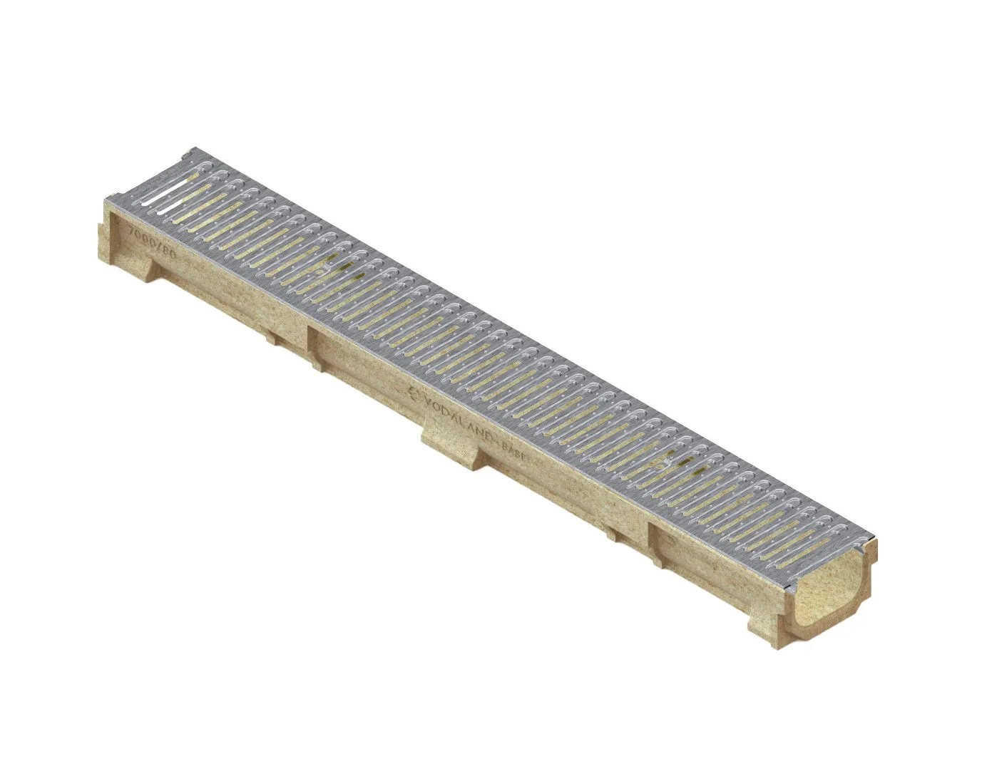 Rigole exterioare si accesorii - Kit rigola polimerbeton BASE LN100 Hext.100 gratar otel zincat A15 1000x138x100 Vodaland gama Drain