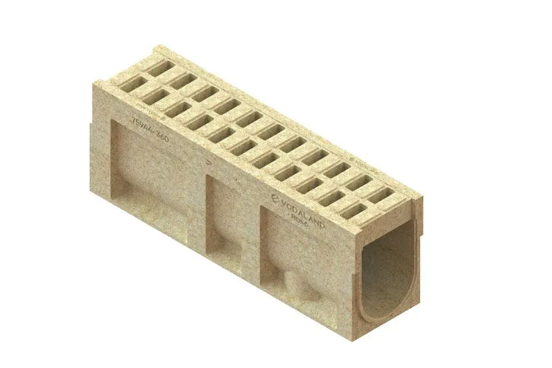 Kit rigola polimerbeton MONO LN200 Hext.360 gratar D400 1000x260x360 Vodaland gama Drain