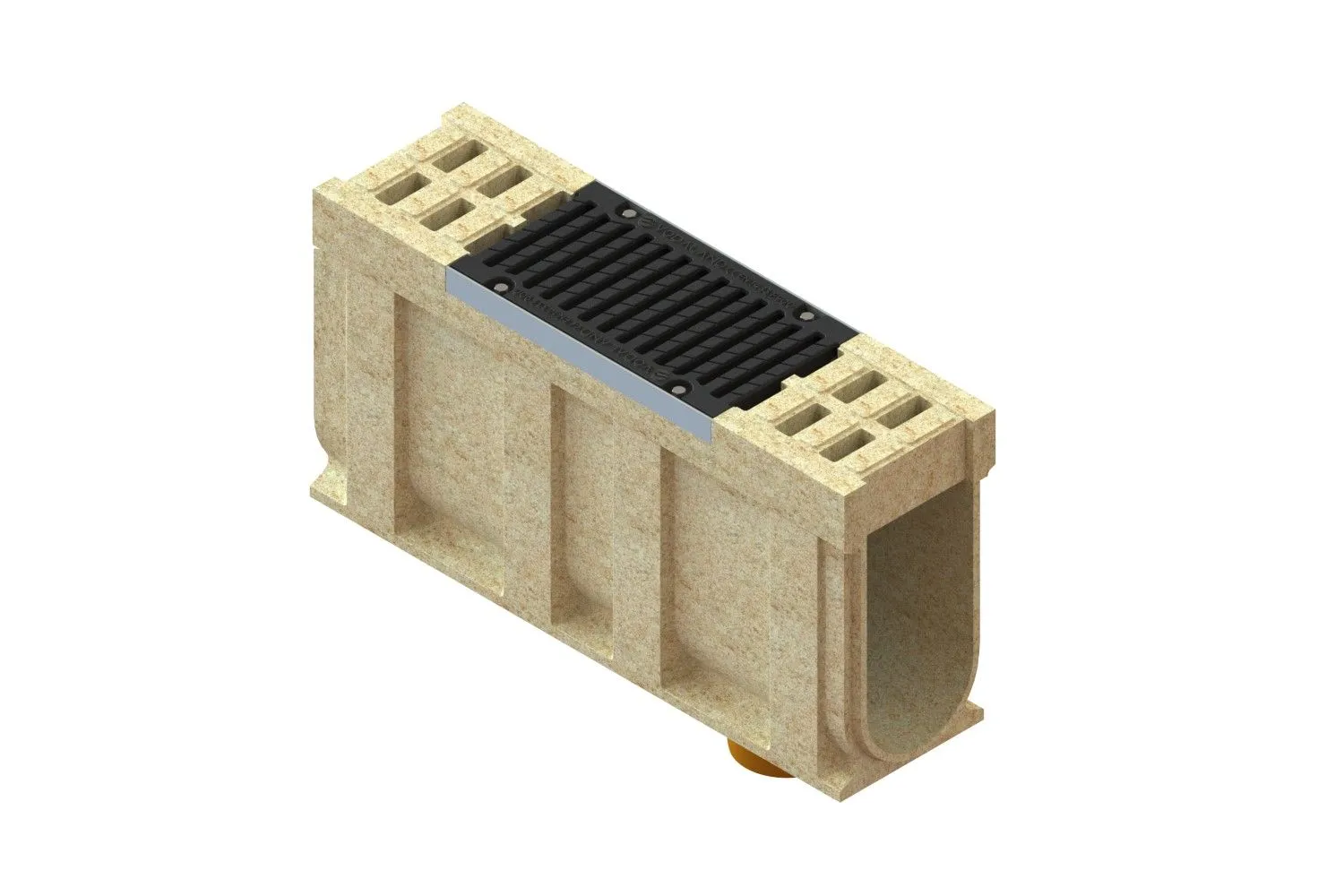 Kit rigola polimerbeton MONO LN200 Hext.510 clasa F900 iesire verticala DN200 1000x285x510 Vodaland gama Drain