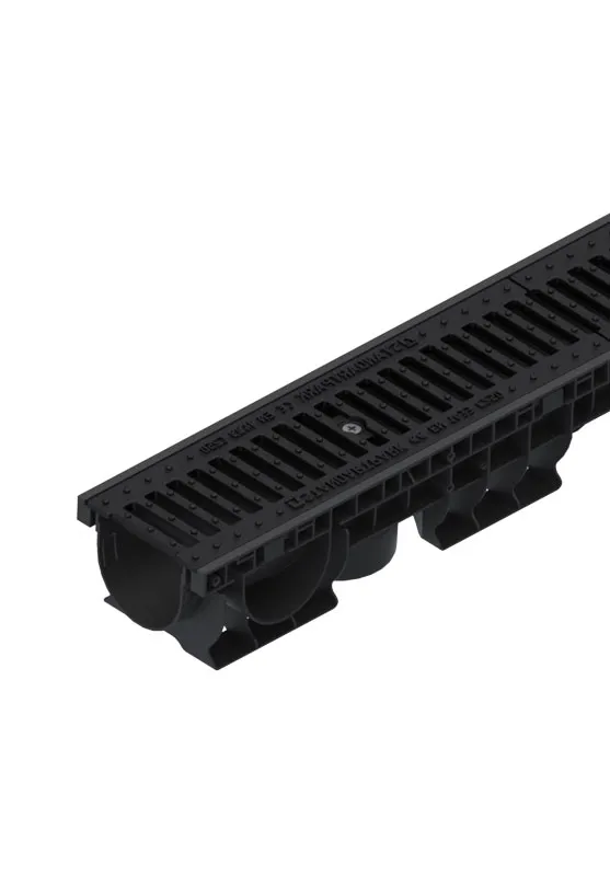 Tevi, fitinguri, robineti si accesorii - Kit rigola din polipropilena model BASE, LN100 Hext.120 gratar din fonta clasica C250 1000x156x120 - Vodaland gama Drain