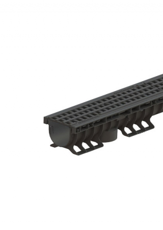 Tevi, fitinguri, robineti si accesorii - Kit rigola din polipropilena model BASE, LN100 Hext.120 gratar din polipropilena A15 1000x156x120 - Vodaland gama Drain
