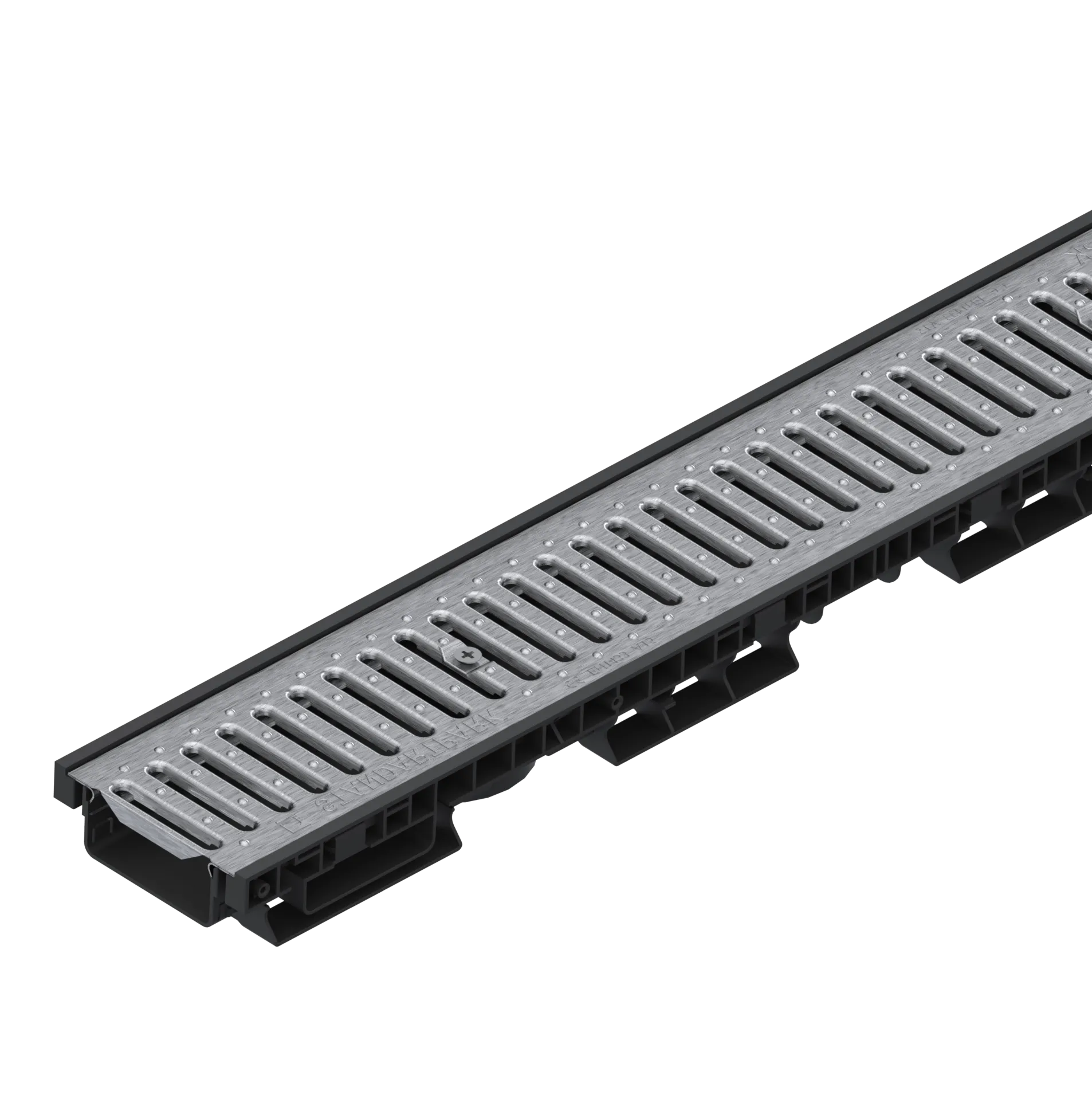 Tevi, fitinguri, robineti si accesorii - Kit rigola din polipropilena model BASE, LN100 Hext.60 gratar otel zincat A15 1000x156x60 - Vodaland gama Drain