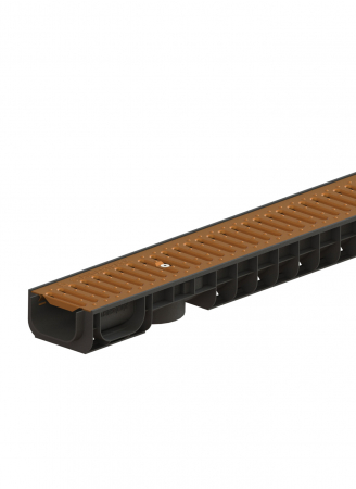 Tevi, fitinguri, robineti si accesorii - Kit rigola din polipropilena model BASE, LN100 Hext.80 gratar cupru A15 1000x145x80 - Vodaland gama Drain