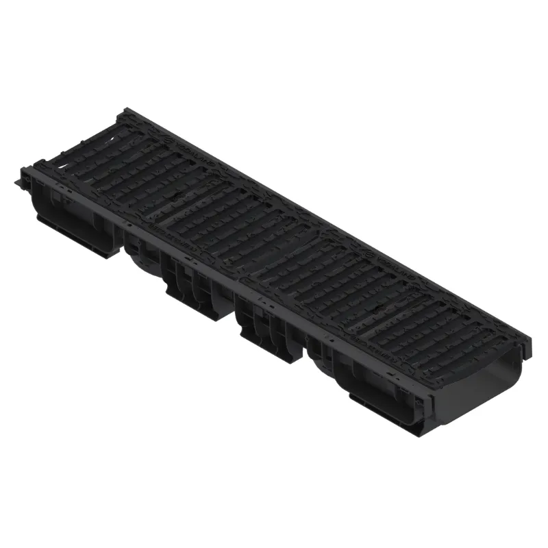 Instalatii de apa si canalizare - Kit rigola PP BASE LN200 Hext.100 gratar fonta clasica C250 1000x256x100 Vodaland gama Drain