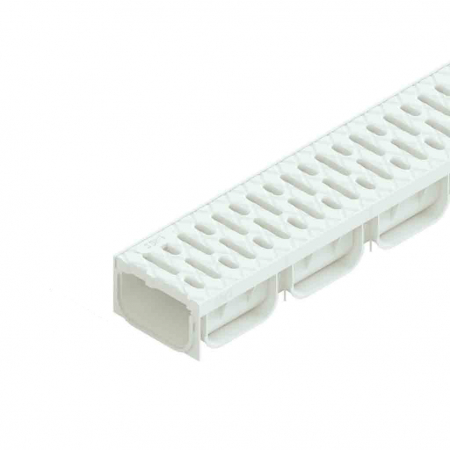 Tevi, fitinguri, robineti si accesorii - Kit rigola din polipropilena model Easy 2, LN100 Hext.70 gratar din polipropilena alb A15 1000x125x70 - Vodaland gama Drain