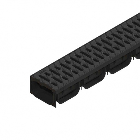 Tevi, fitinguri, robineti si accesorii - Kit rigola din polipropilena model Easy 2, LN100 Hext.70 gratar din polipropilena negru A15 1000x125x70 - Vodaland gama Drain